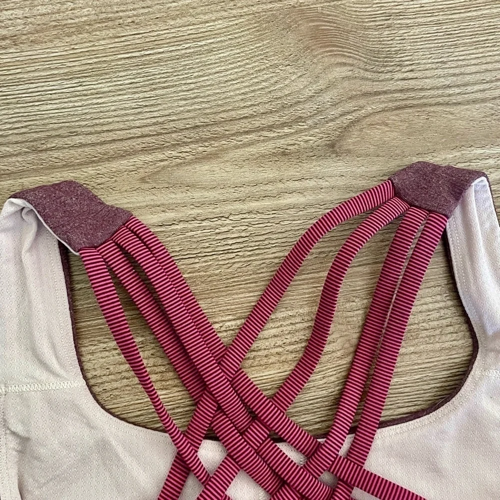 LULULEMON WILD TANK Top 2-in-1 Heathered Black Cherry/Electric Coral Size 2